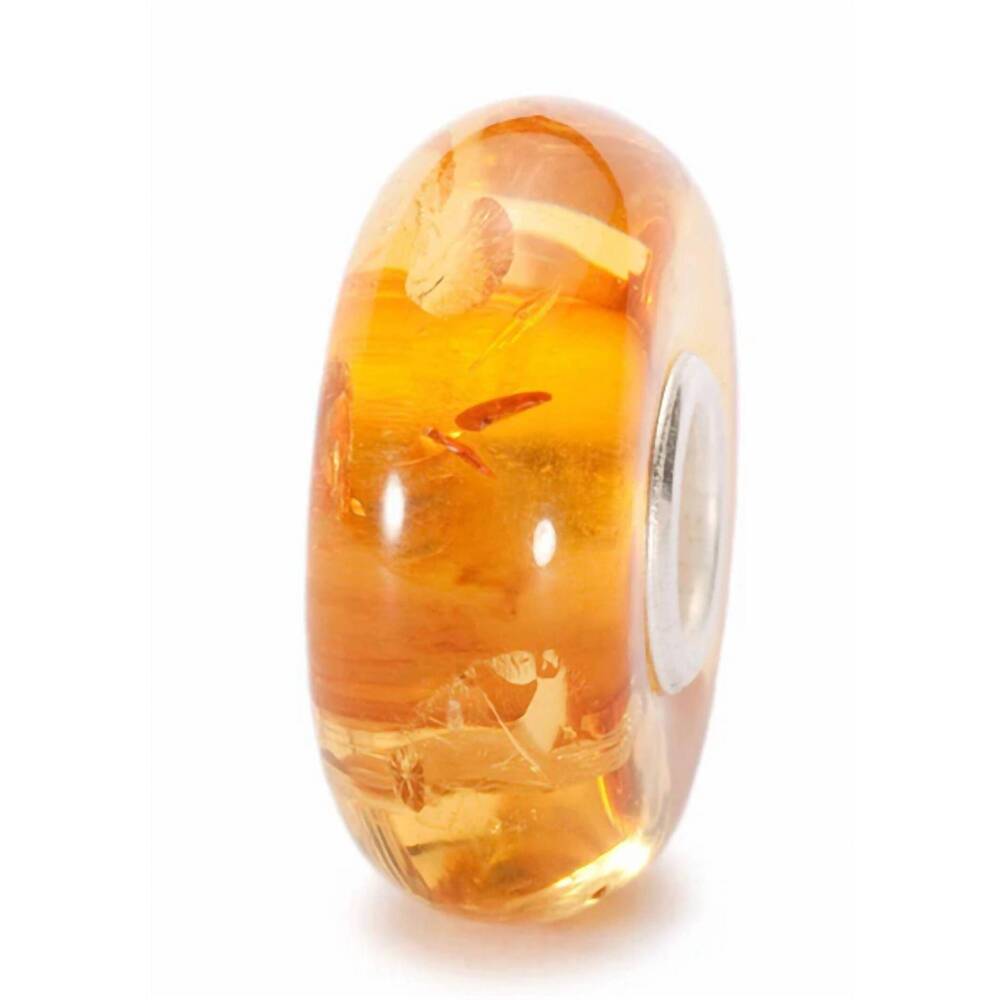 NEW TROLLBEADS women's maple syrup glass bead charm in yellow